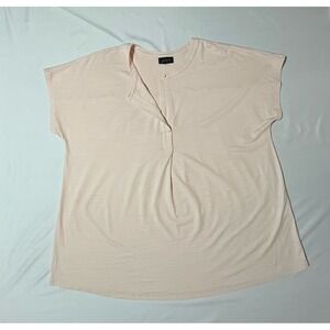 J.Jill Wearever Collection Short Sleeved Crew Neck Pink/Salmon Blouse 1X